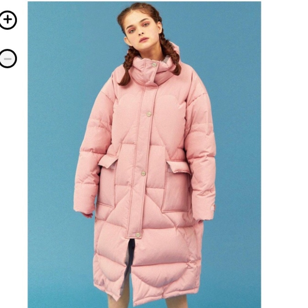 Heart Oversize Long Down Jumper_Pink (new)